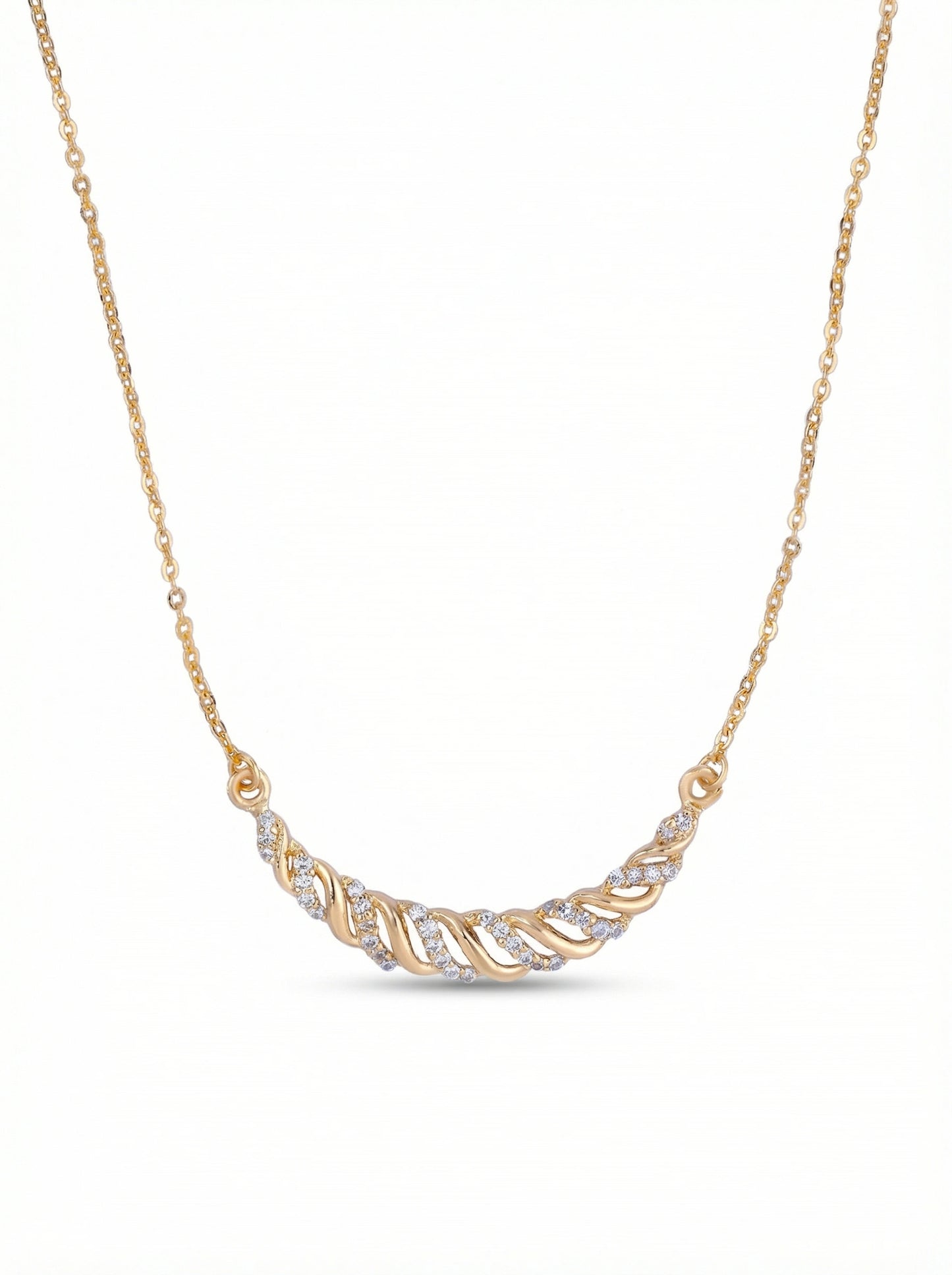 18k gold plated necklace with a subtle design on a white background