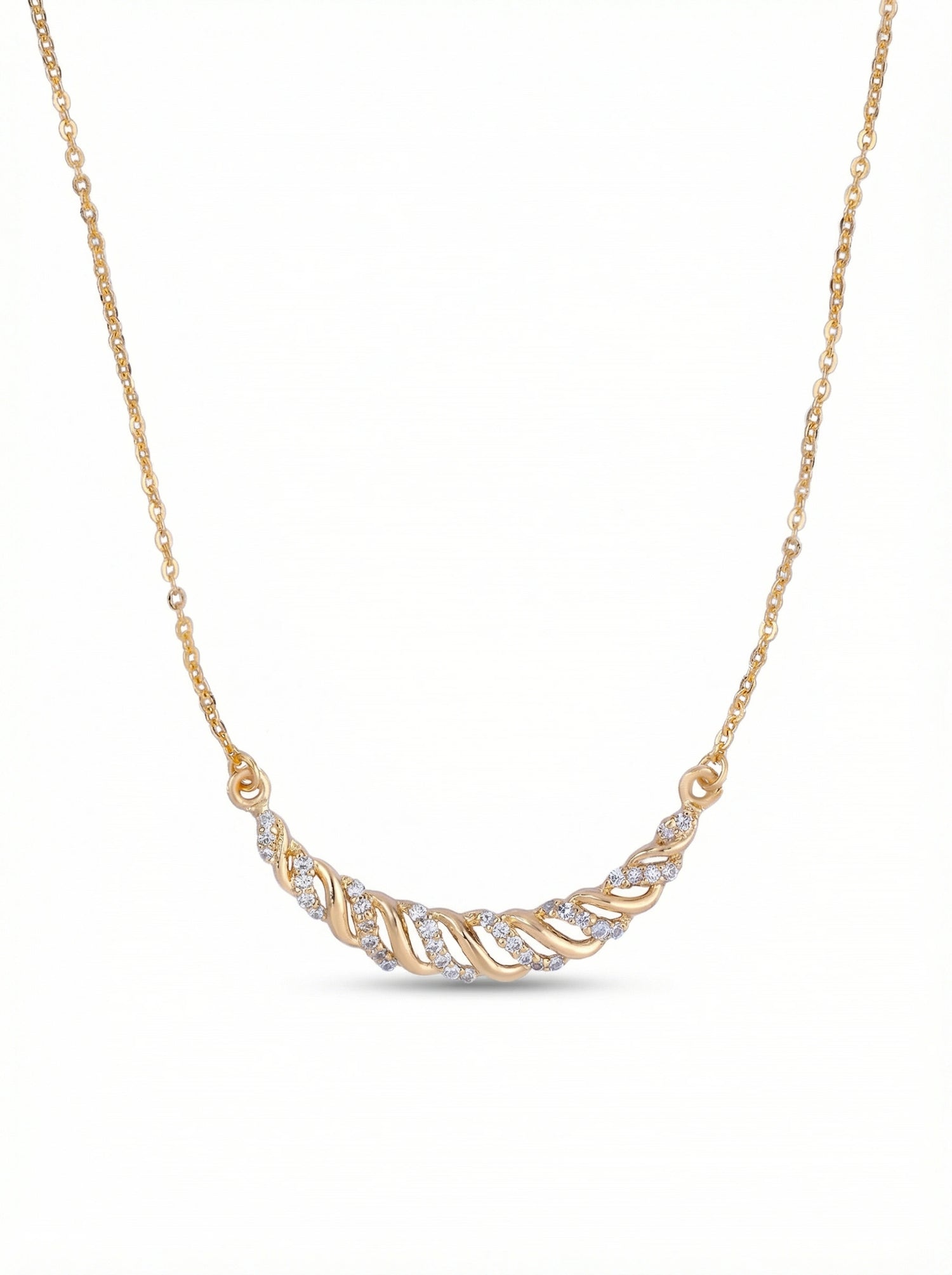 18k Gold plated necklace with a subtle design on a white background