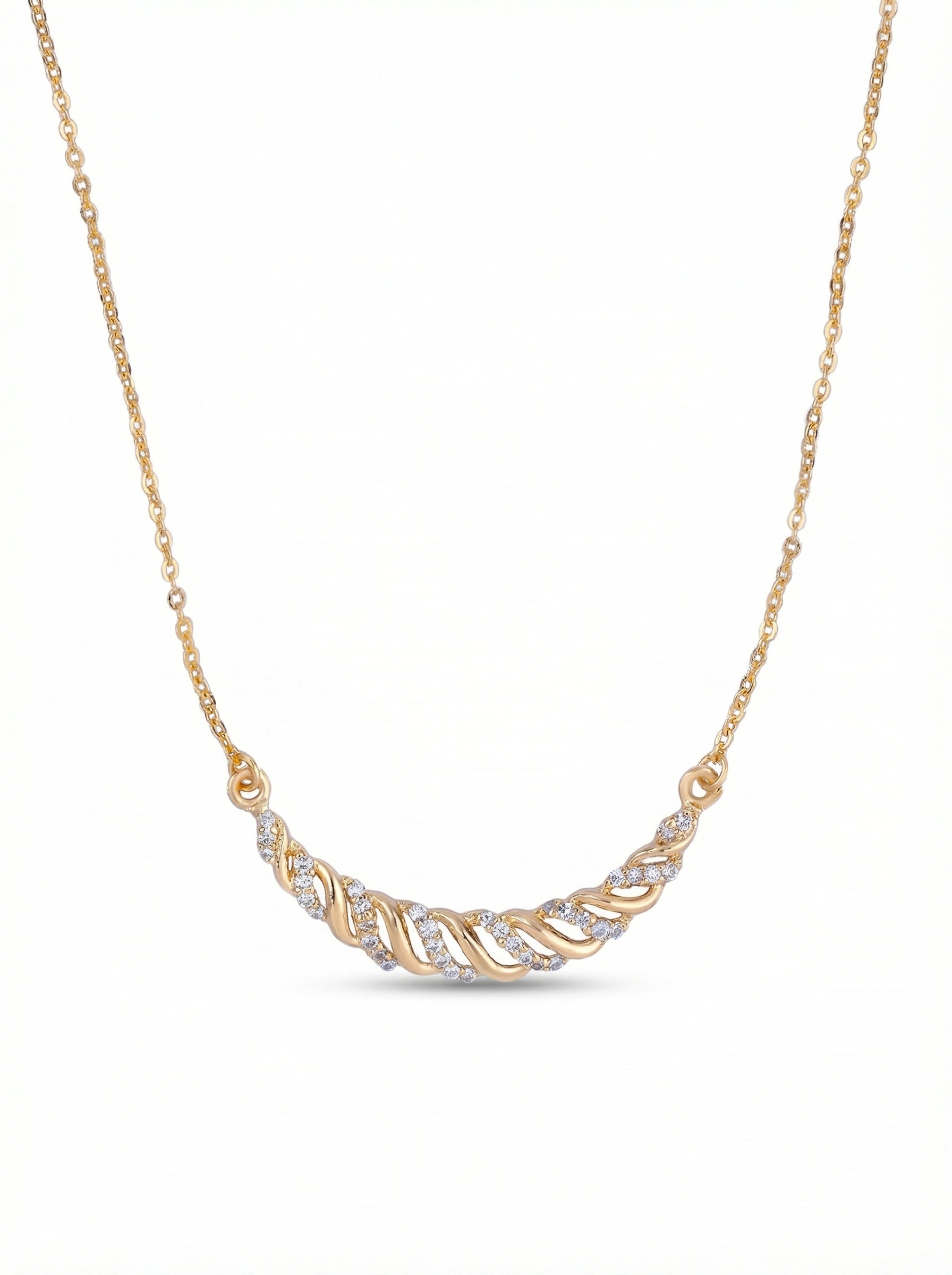 18k Gold plated necklace with a subtle design on a white background