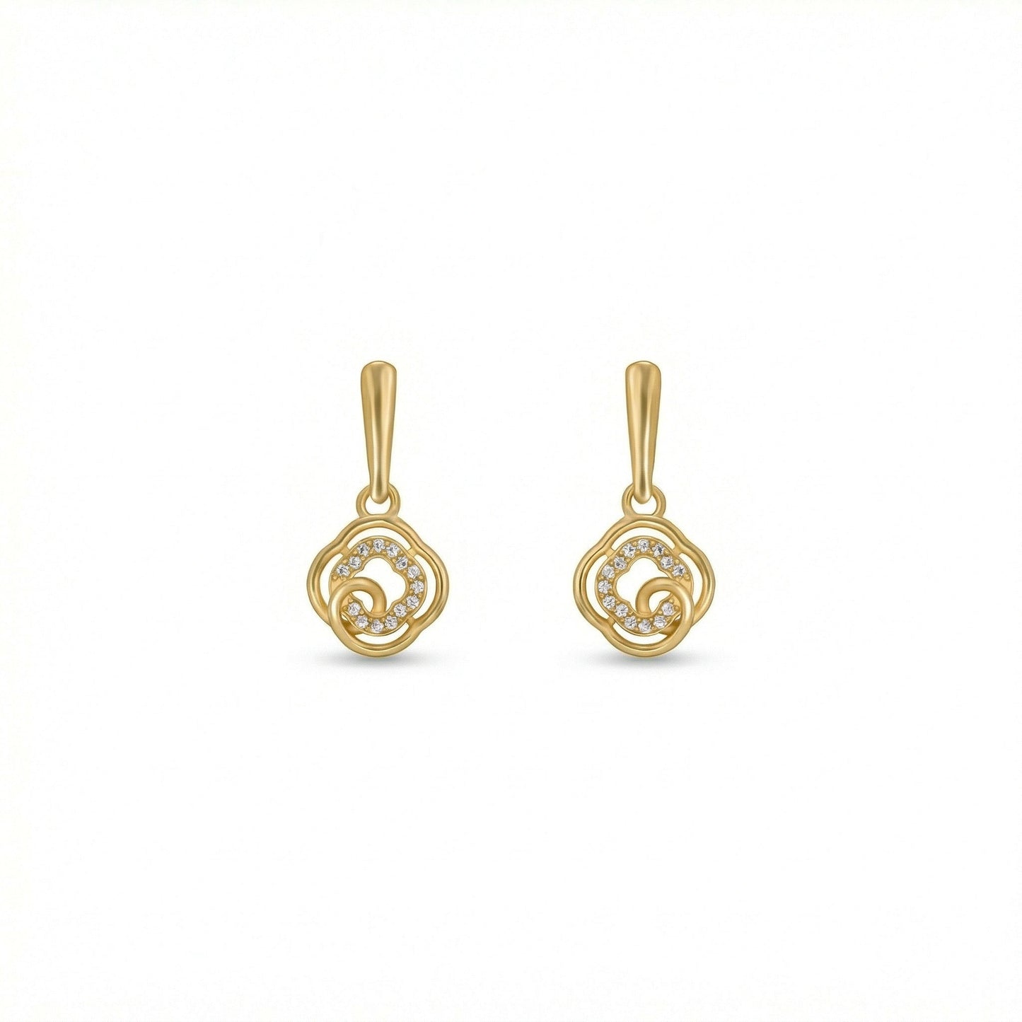 pair of 18k gold plated earrings on a white background